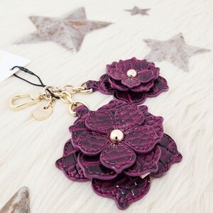 Brahmin Flower Duo bag charm Sugar Plum melbourne purple berry NEW NWT